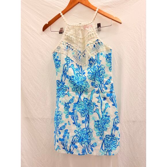 Lilly Pulitzer Pearl Lace Shift Dress US 0 Resort Santorini Summer Spring‎ - Picture 3 of 8